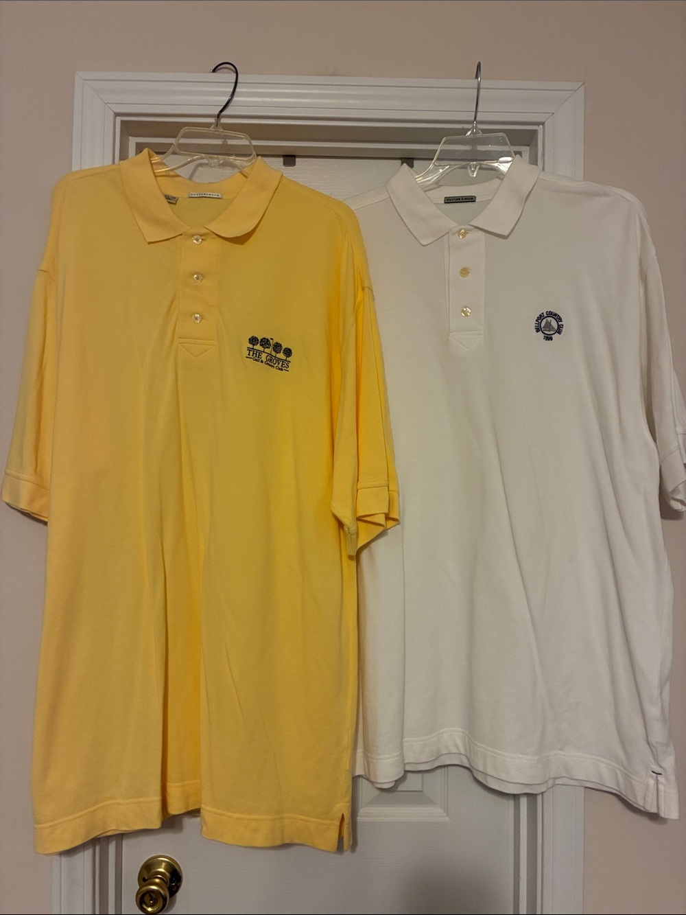 Men’s lot of‎ 2 2XLT Cutter & Buck Yellow and White Men's Polo